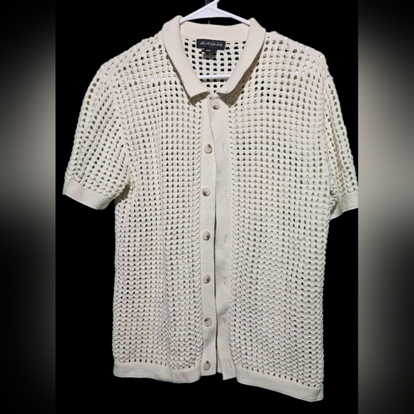 Art Of Rhetoric Other - Art Of Rhetoric Men's Cream Knit Shirt Size Small 22 PTP